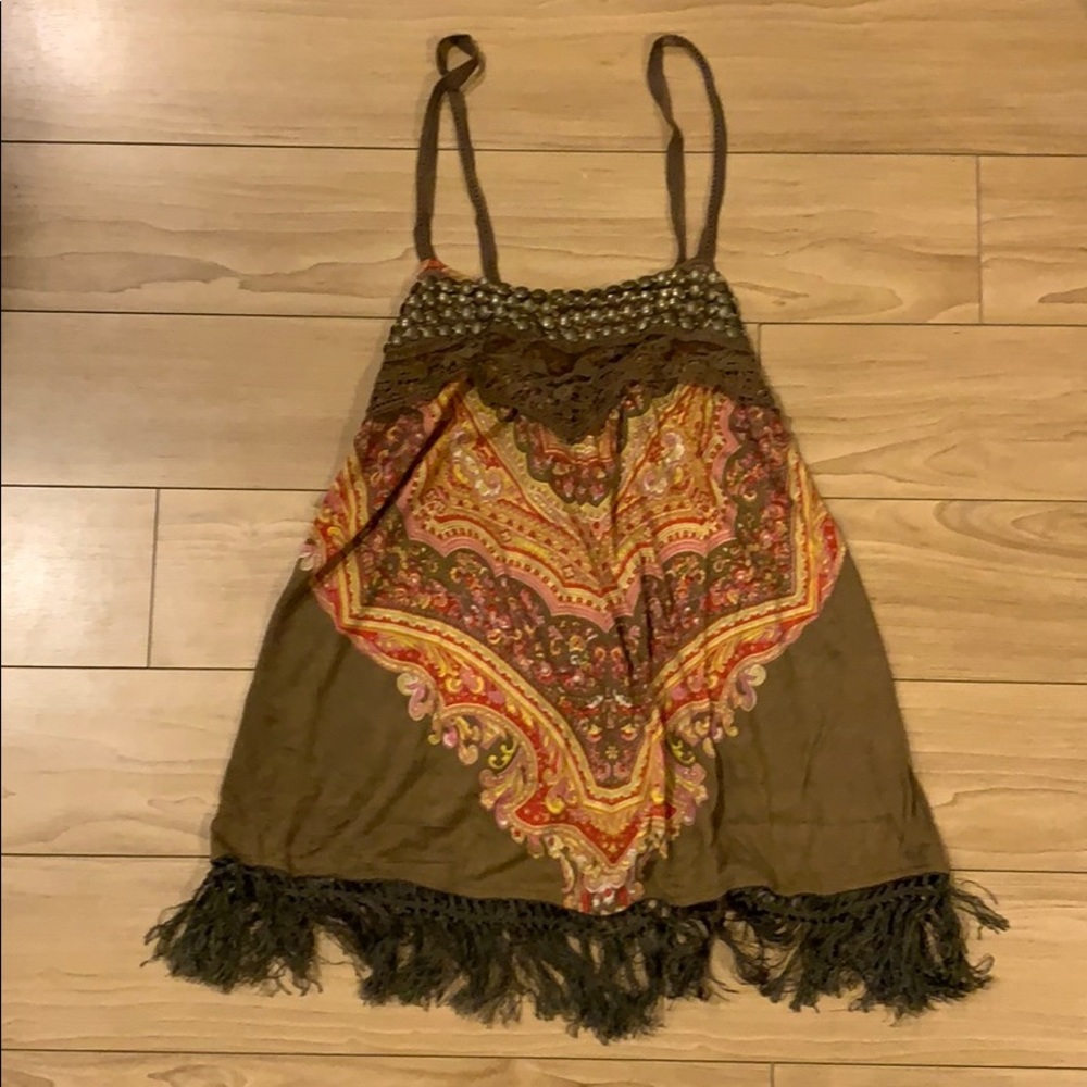 Free People Coachella inspired fringed tank
